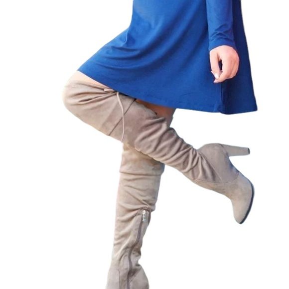 Catherine Malandrino Shoes - Catherine Malandrino "Sorcha" Taupe Over the Knee Boots